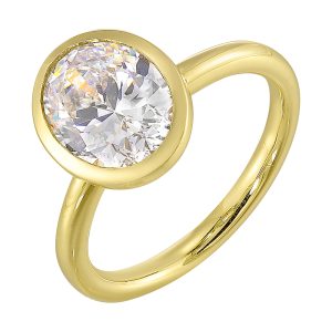 14Kt Yellow Semi Mount For 2Ct Oval Center