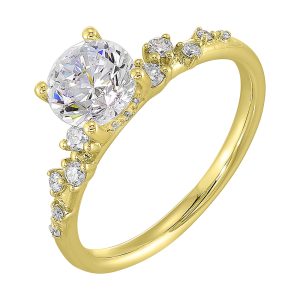 14Kt Yellow Semi Mount 1/5Ctw For 1Ct Round Center