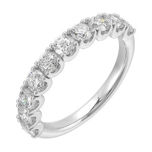 A classic half eternity band that will never go out of style is a the perfect match for your love.
