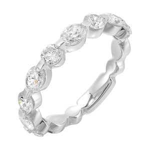 Sparkling round and marquise cut diamond brightens your stack in an instant is a perfect choice.